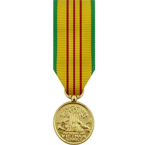 Miniature Medal- 24k Gold Plated: Vietnam Service