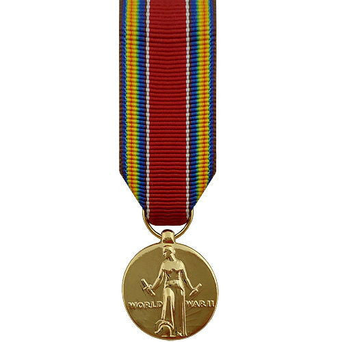 Miniature Medal: WWII World War II Victory - 24k Gold Plated
